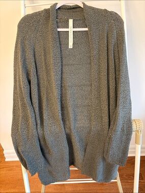 Aritzia Babaton Vetus Cozy Open-Front Cardigan Sweater - Green
